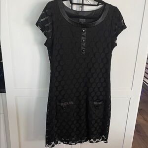 Enfocus Studio Black Textured Mini Dress